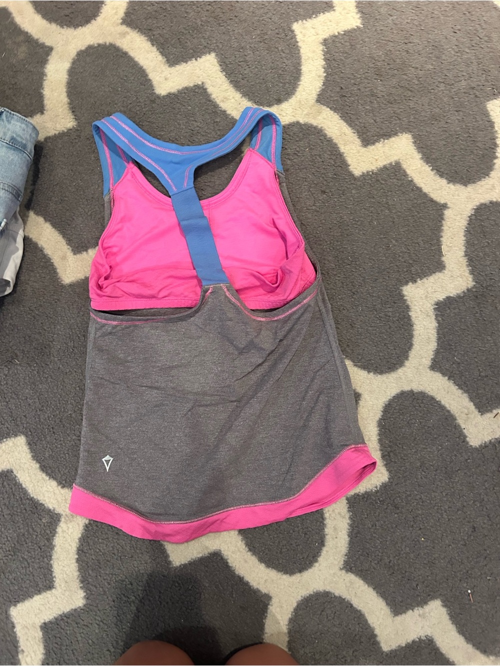 Women’s Athletic Racerback Tank Top in Pink and Gray